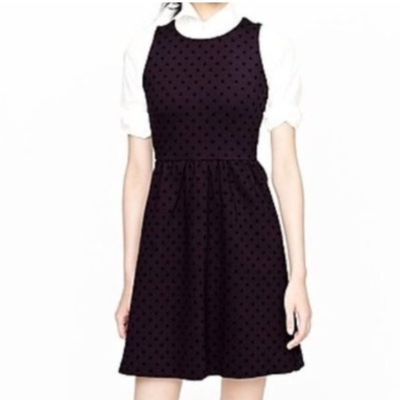 J.‎ Crew Velvet Polka-Dot Ponte Dress Size Large - Picture 3 of 12